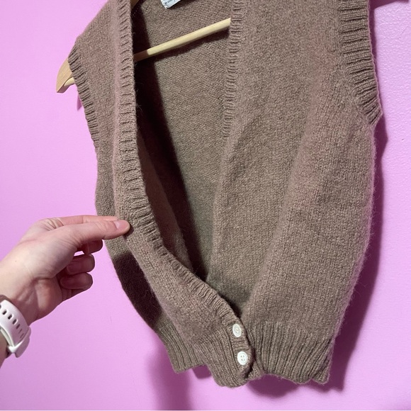 Robert Scott for Talbots Wool Sweater Vest Women’s 38 Small Tan Vintage VTG - Picture 5 of 6